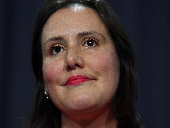 Minister for Jobs Kelly O'Dwyer delivers a press conference in the Blue Room at Parliament House, in Canberra, Thursday, February 21, 2019. A record number of Australians are in work, with seasonally adjusted employment increasing by 39,100 in January 2019, to stand at a record high, of 12,751,800. (AAP Image/Sam Mooy) NO ARCHIVING