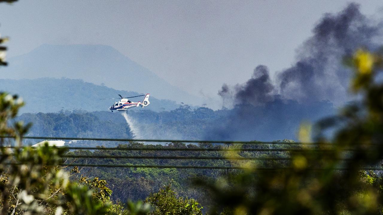 Water bombers are assisting firefighting efforts. Picture: Lachie Millard