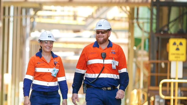 Wendy and Josh Heatley will remain at the Ranger uranium mine for another three months and assist in the closing down process. Picture: Glenn Campbell