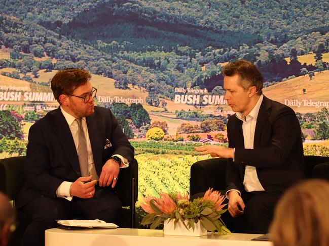 The Telegraph’s James O’Doherty with Jason Clare MP, Minister for Education. Picture: Rohan Kelly