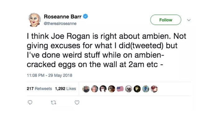 Roseanne Barr went on to say she'd done a lot of "weird stuff" while on Ambien.