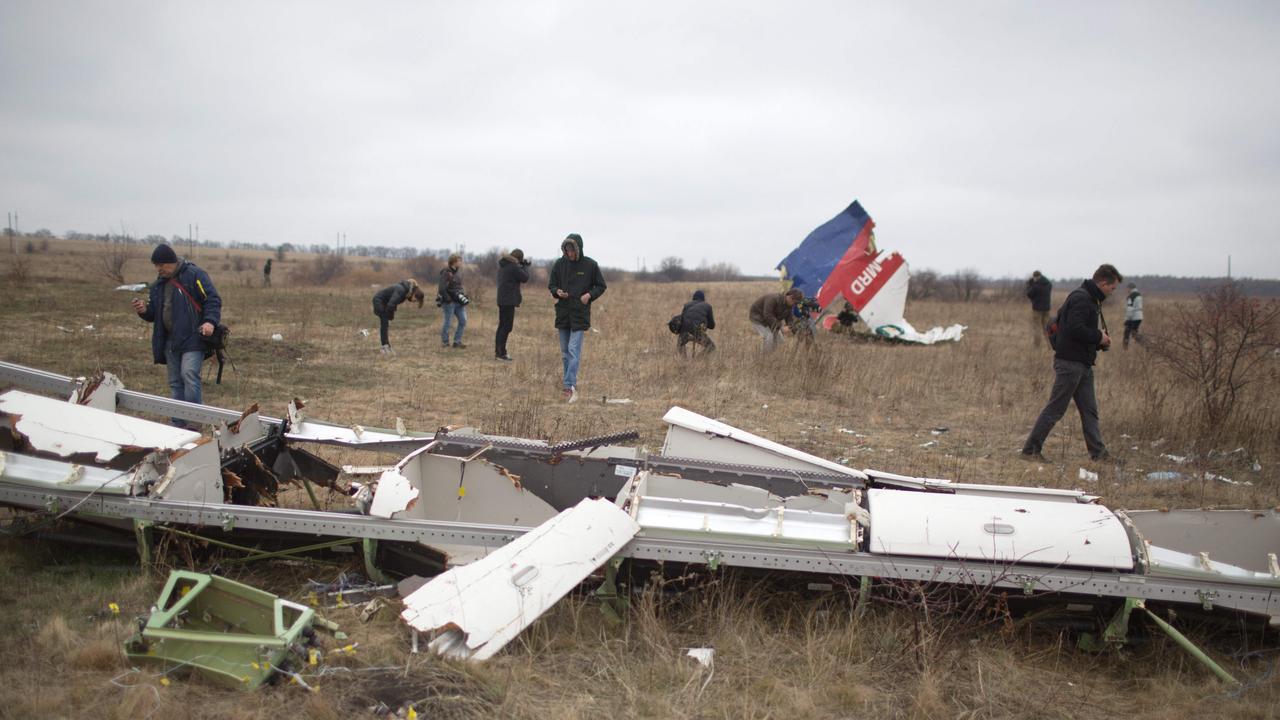 The MH17 crash site near the Grabove village in eastern Ukraine. Picture: Menahem Kahana / AFP.