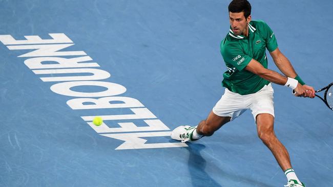 Djokovic has won nine Australian Open titles. (Photo by William WEST / AFP) /