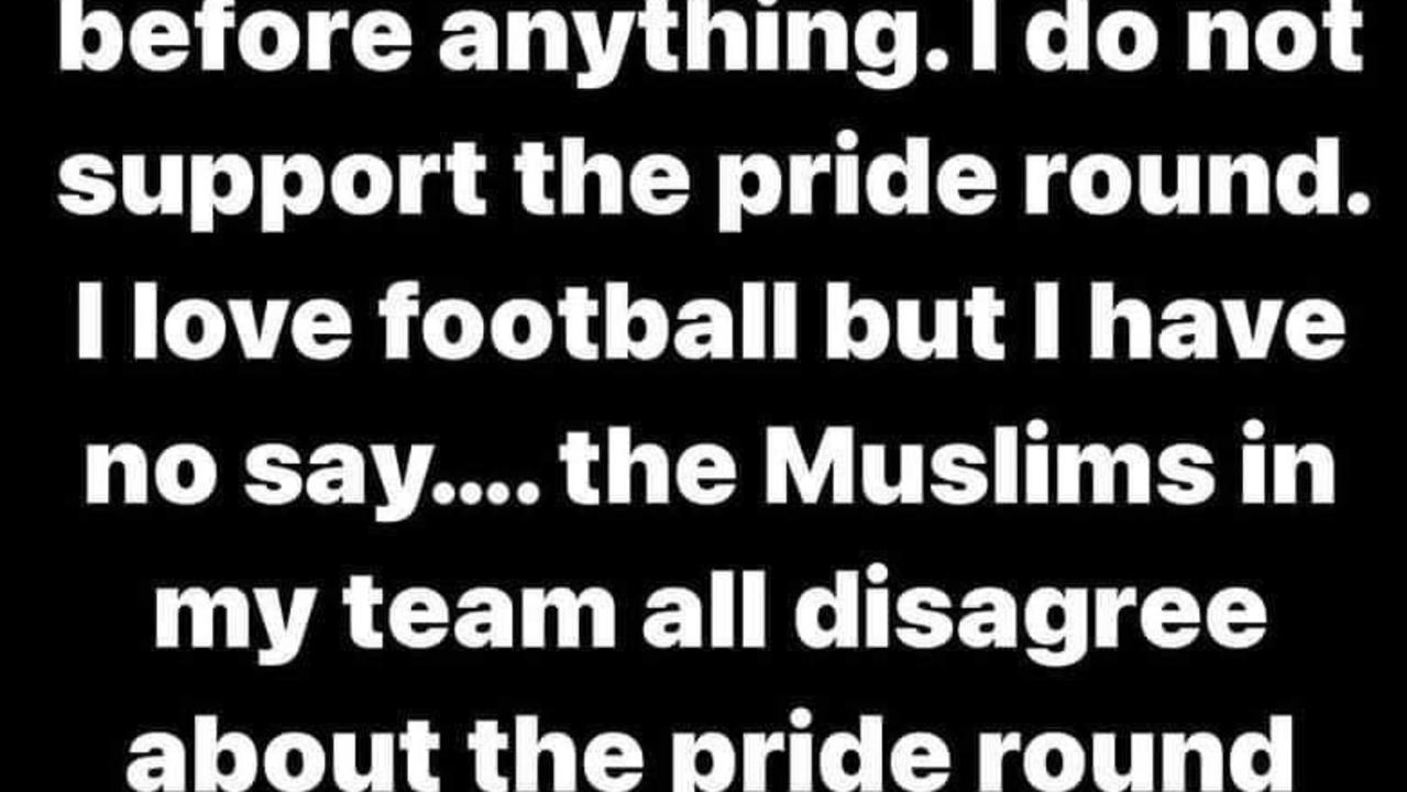 Musa Toure deleted Instagram post.