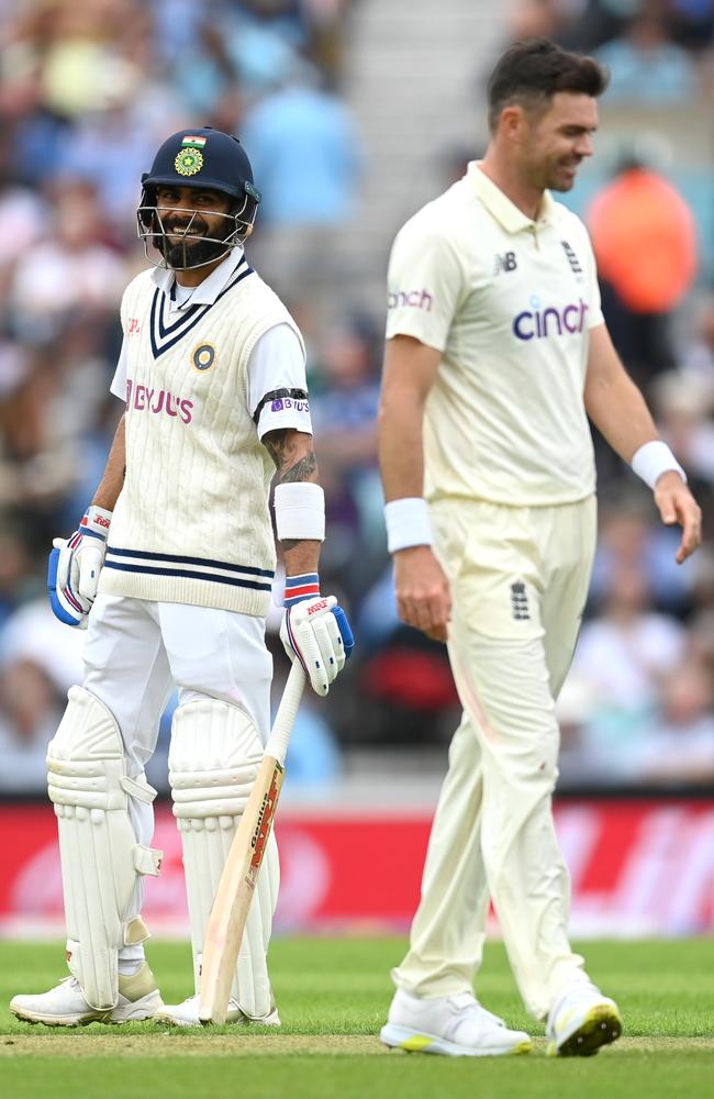 Virat Kohli and James Anderson enjoyed many fine battles. Picture: Gareth Copley/Getty Images