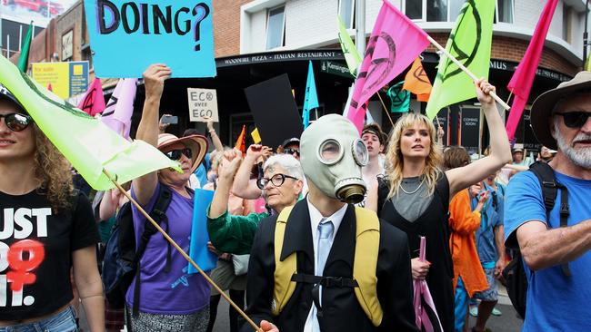 Extinction Rebellion protesters in Sydney’s CBD this week. Picture: Getty