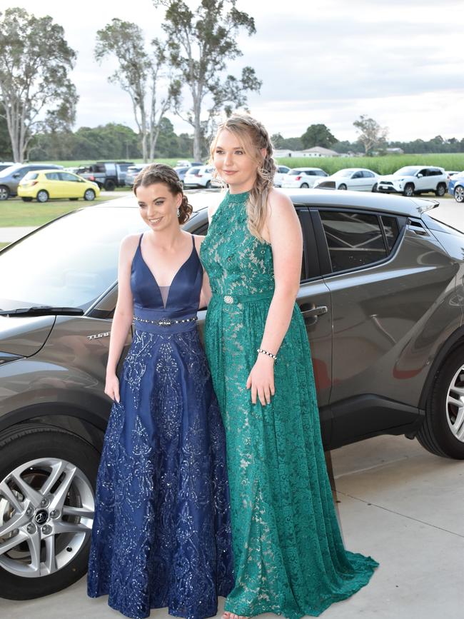 Kaylee Hillyard and Samantha Scott. Photographs from the Gilroy Santa Maria College Formal 2022 in Ingham on Friday night. Picture: Cameron Bates