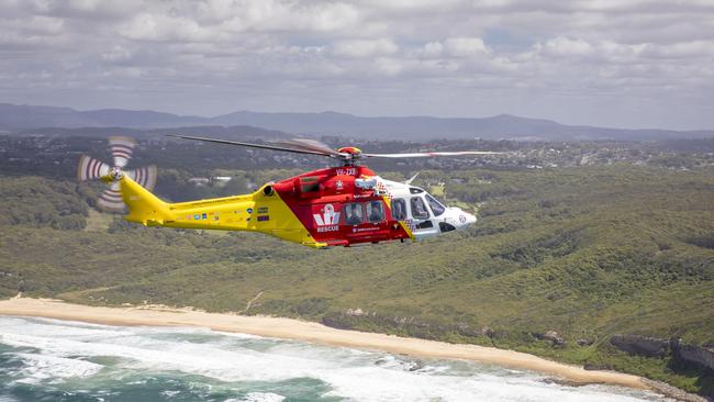 The Westpac Rescue Helicopter in action.