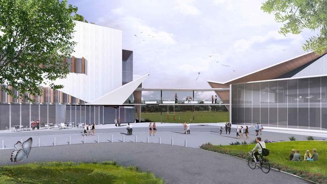 An artist's impression of the Wests Tigers' new centre of excellence at the newly redeveloped Concord Oval.