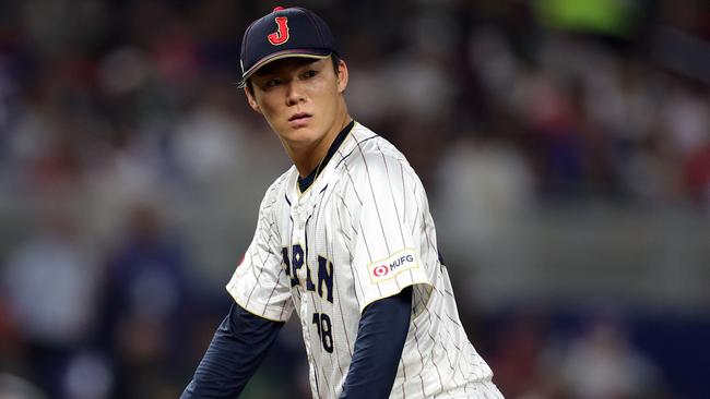 Yamamoto was also coveted by the Mets and the Yankees. (Photo by Megan Briggs/Getty Images)