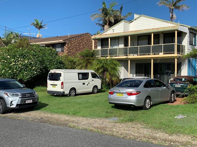 NSW Joint Counter Terrorism officers at the Sandy Beach property. Picture: Nick Hansen