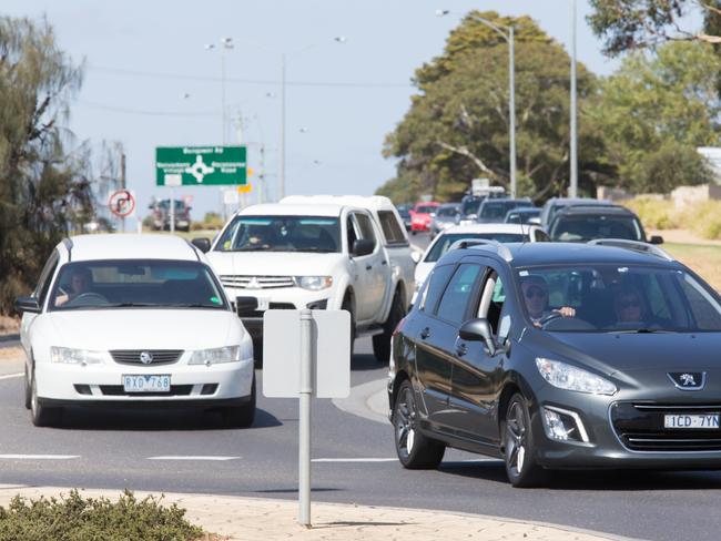 Bumper to bumper traffic in the booming Mornington North area. Picture Norm Oorloff