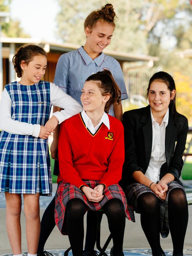 Kiesha Slater, Amelia Grigson, Shamikqaua Dennis and Chloe Carstairs. Picture: Jonathan Ng