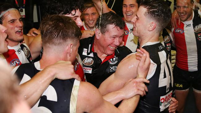 Brett Ratten enjoyed success as interim coach and was warmly accepted by his players. Picture: Getty Images