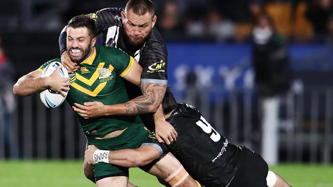 James Tedesco in action against the Kiwis. Picture: Hannah Peters/Getty Images