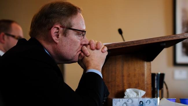 Richard Beasley at the first public hearings of the Murray Darling Basin Royal Commission at the Adelaide Town Hall in June 18, 2018. Picture: Morgan Sette/AAP Image