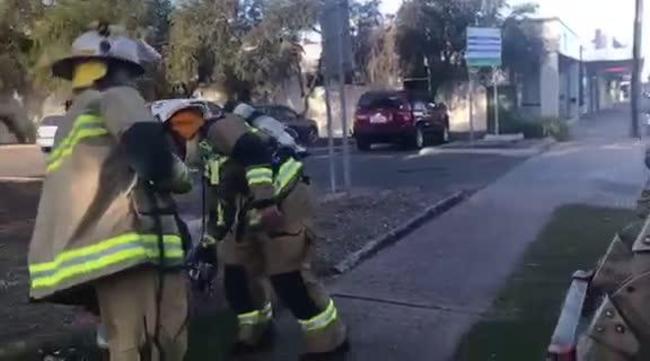 Campervan catches fire