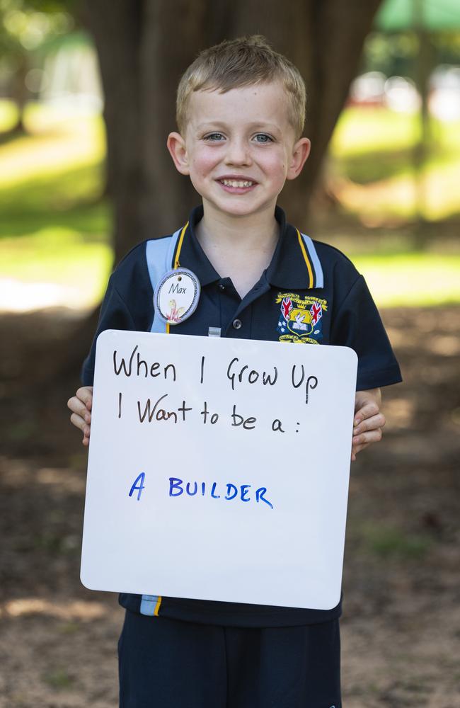 Toowoomba Christian College prep student Max on the first day of school, Tuesday, January 28, 2025. Picture: Kevin Farmer