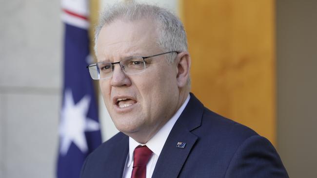 The slide in support for Scott Morrison and the Coalition comes on the back of universal backing among voters for the premiers’ right to close borders. Picture: Sean Davey