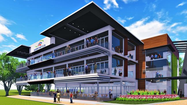 The new three-level stand with private corporate boxes will be built by the Darwin Turf Club. Picture: Supplied