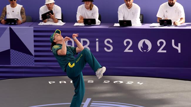 B-girl Raygun competes at the Paris Olympics. Pic: Getty Images