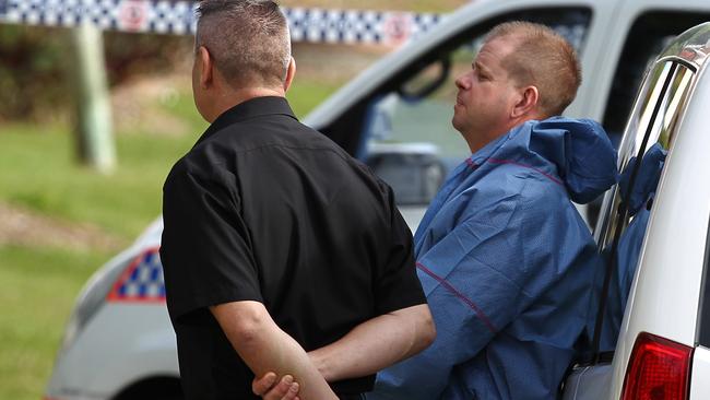 Wayne Heneker at the scene of the shooting. Picture: Regi Varghese