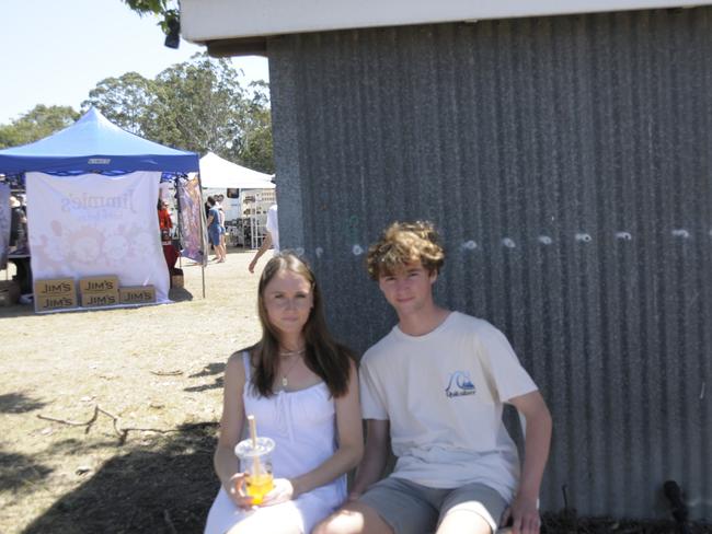 (From left) Megan Hardwick and Caleb Bruce enjoying their Sunday at the Murphys Creek Chilli Festival. Picture: Isabella Pesch