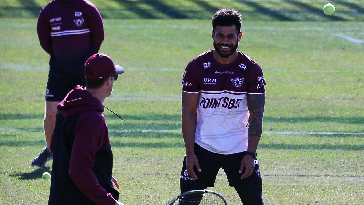 Pio Seci will make his NRL debut on the wing for Manly against the Roosters on Thursday night. Picture: NCA Newswire/Gaye Gerard