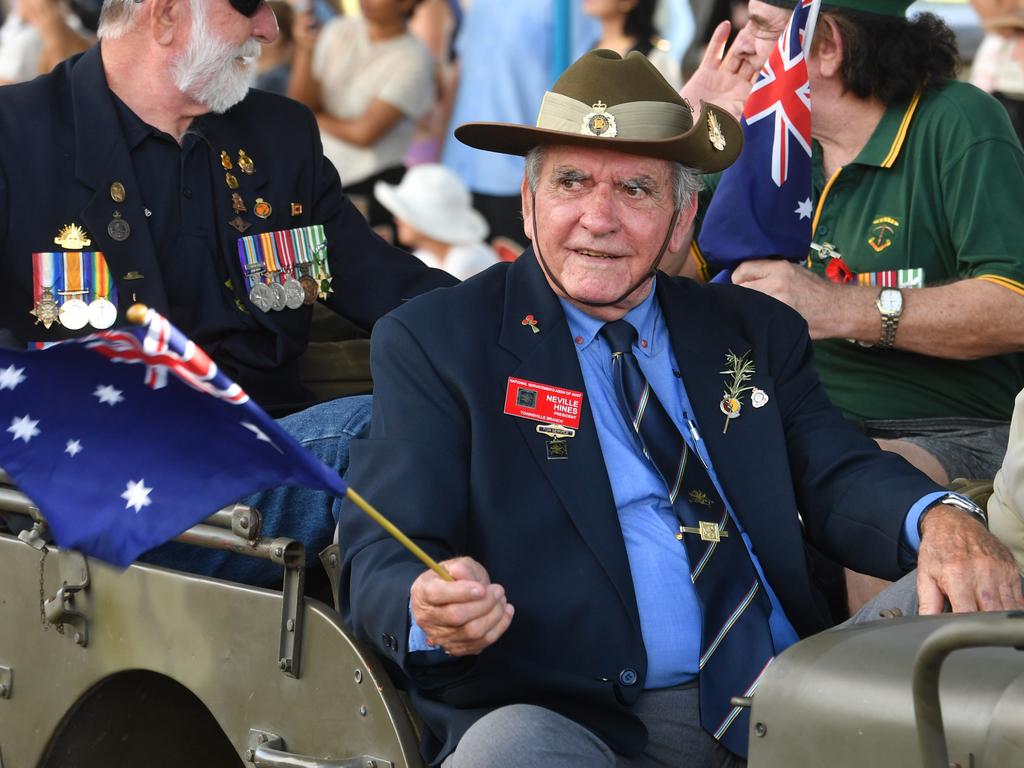 Anzac Day 2025. Strand parade in Townsville. Neville Hines. Picture: Evan Morgan