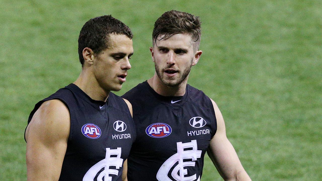 Carlton's Ed Curnow and Marc Murphy have re-signed with the club. Picture: George Salpigtidis