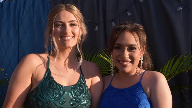 Jessica Miller, left, and Alicia Hunter at the Mackay Northern Beaches State High School formal, on Saturday October 17. Picture: Zizi Averill