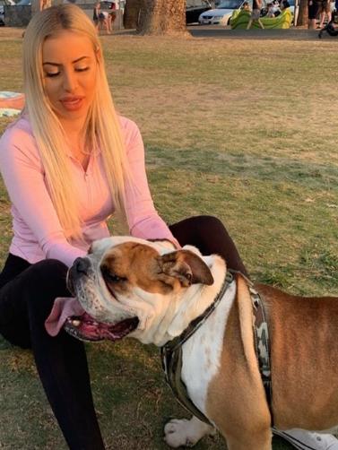 Ivona Jovanovic with her dog on Burleigh Hill the day she died. Picture: Instagram @ivonaajovanovic