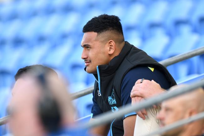 Arama Hau watching on during a recent Titans game. Credit: NRL Images.