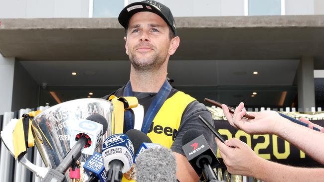 Captain fantastic: Trent Cotchin the morning after the night before Picture: Sarah Reed