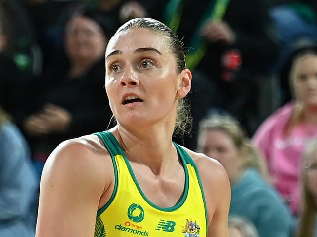 HOBART, AUSTRALIA - OCTOBER 31: Liz Watson of Australia in action during game three of the International Test Match series between Australia Diamonds and South Africa Proteas at MyState Bank Arena on October 31, 2023 in Hobart, Australia. (Photo by Albert Perez/Getty Images)