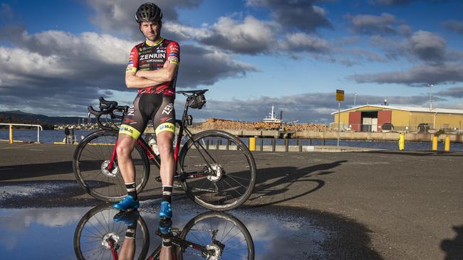 Tasmanian professional cyclist Nathan Earle is back to full fitness after having a metal rod removed from his leg. Picture: LUKE BOWDEN