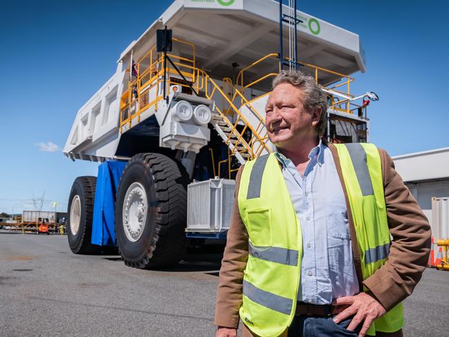 Andrew “Twiggy” Forrest at the FMG Hazelmere facility near Perth in Western Australia. Picture: Tony McDonough