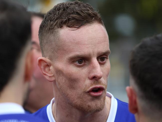 EDFL: Coburg Districts v Northern Saints: Thomas Gleeson playing coach of Coburg Districts at Cole Reserve on Saturday July 15, 2023 in Pascoe Vale, Victoria, Australia.Picture: Hamish Blair