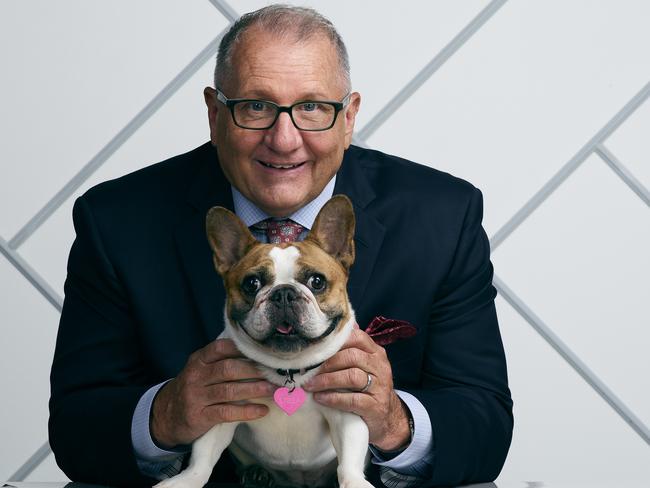 Ed O'Neill as Jay Pritchett with Beatrice the French Bulldog as Stella. Picture: ABC/Jill Greenberg