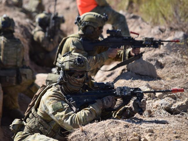 The 1st Battalion, Royal Australian Regiment, conducting a trench training exercise at the Townsville Field Training Area. June 9, 2025.