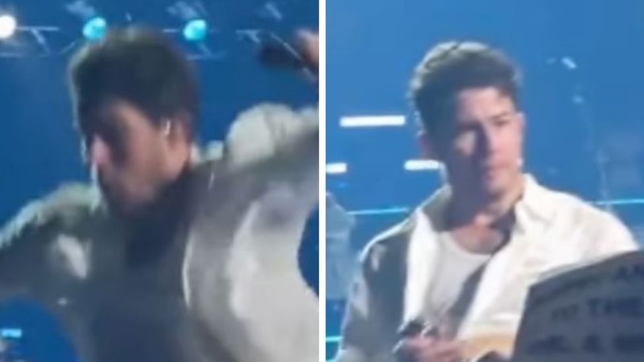 Nick Jonas falls through hole onstage during Jonas Brothers’ Boston tour stop