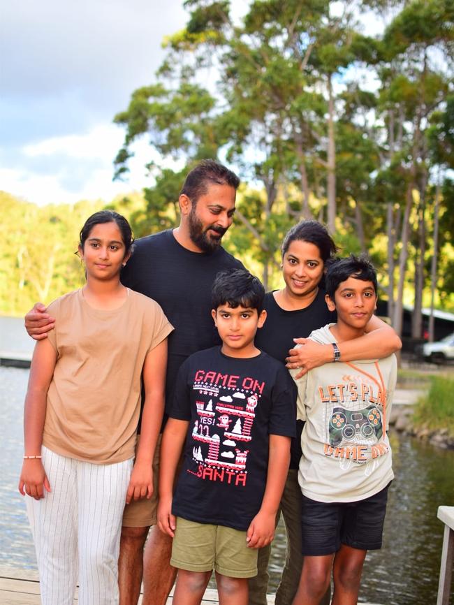 Daniel Paul is now a thriving 11-year-old. Pictured with his grateful mum, Sindhu Paul, dad Heljo Paul and twin siblings, Anna and Josh who are 13. Picture: Supplied.