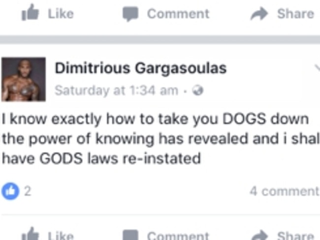 One of the bizarre, semi-religious posts by the driver.