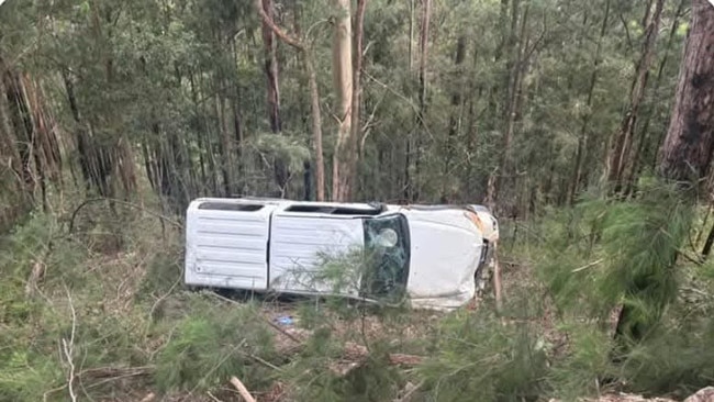 Mitch Heath's vehicle left the remote forest track and rolled several times down a cliff edge.