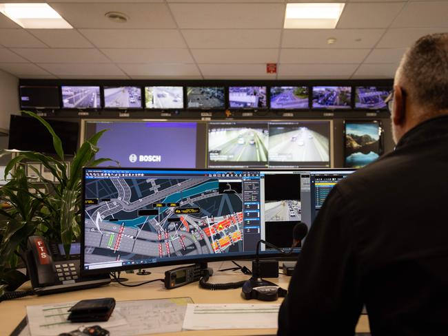 traffic control room officerÃFuture Vic Westgate Tunnel works, first look at Eastbound tunnel. Picture: Jason Edwards