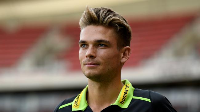 Sydney Thunder's Chris Green poses for a photograph at Sydney Showground Stadium in Sydney, Friday, January 10, 2020. (AAP Image/Bianca De Marchi) NO ARCHIVING