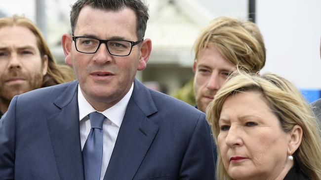 Victorian Premier Daniel Andrews and minister Gayle Tierney in Melbourne last week. Picture: AAP