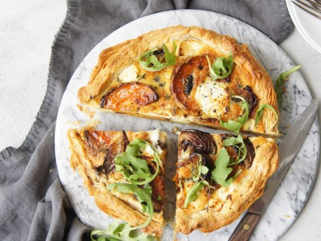 Caramelised onion, pumpkin and goat’s cheese tart. Picture: Australia's Best Recipes.