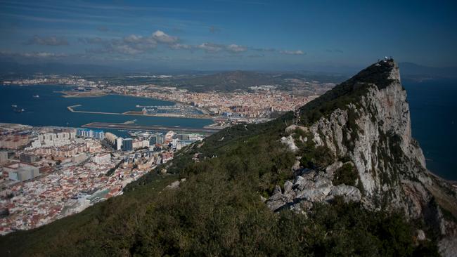 The Rock of Gibraltar with Spain in background. Madrid and London are once again locking horns over Gibraltar, a tiny, rocky British overseas territory that appears to have become a weapon for Spain and the European Union in complicated Brexit negotiations. Picture: Jorge Guerrero/AFP