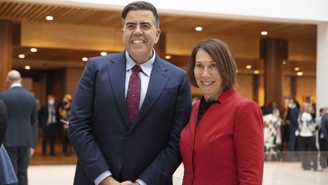 House of Representatives Speaker Milton Dick and Sue Lines at Parliament House in Canberra at the opening of the 47th parliament. Picture: NCA NewsWire / Gary Ramage